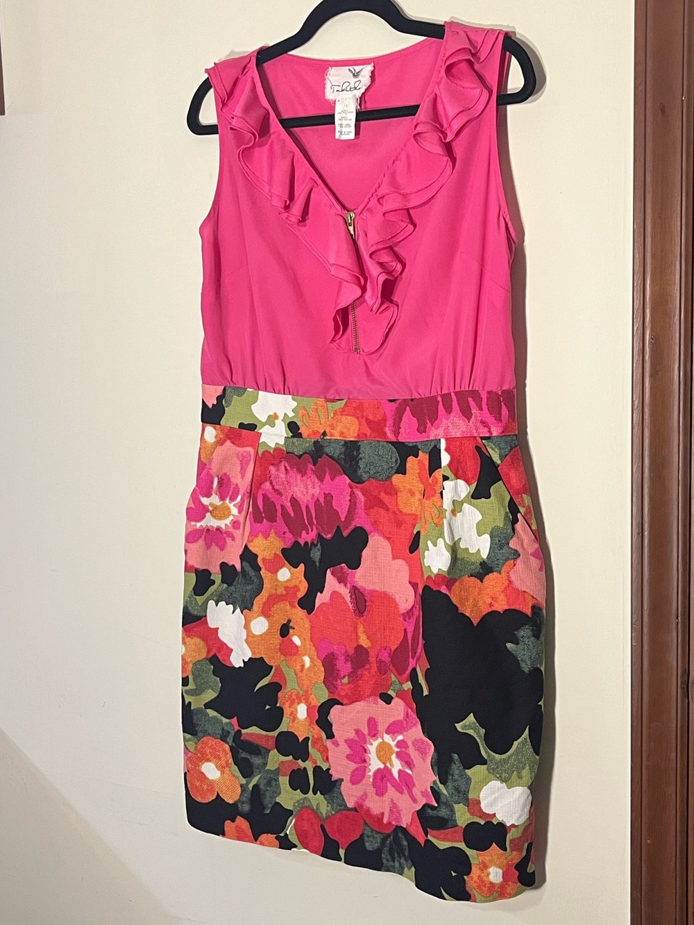 Anthropologie Tabitha Floral Great Escape Ruffle Sleeveless Dress